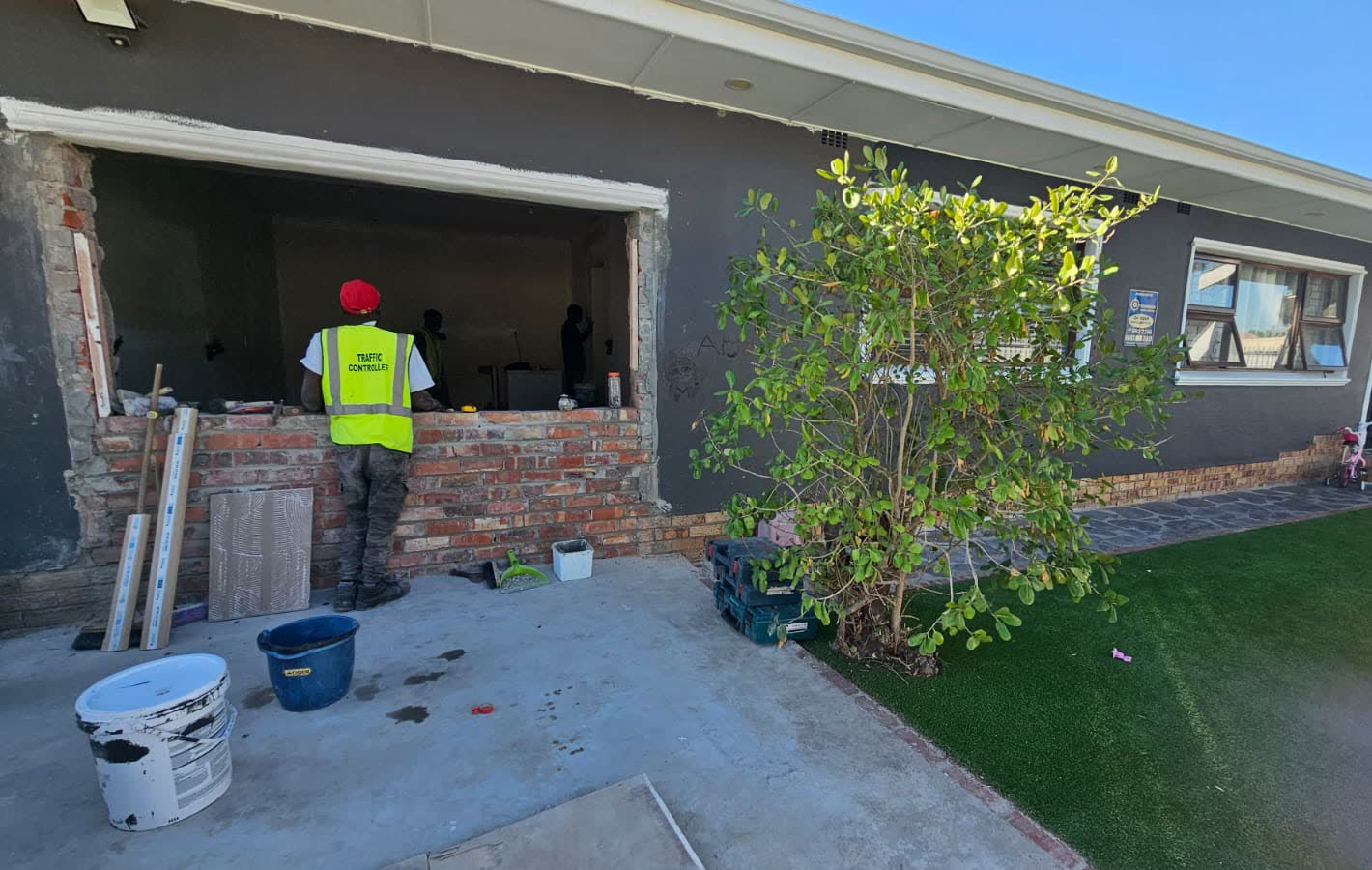 FN Building Projects team forming a structural opening during the Townsend Estate renovation